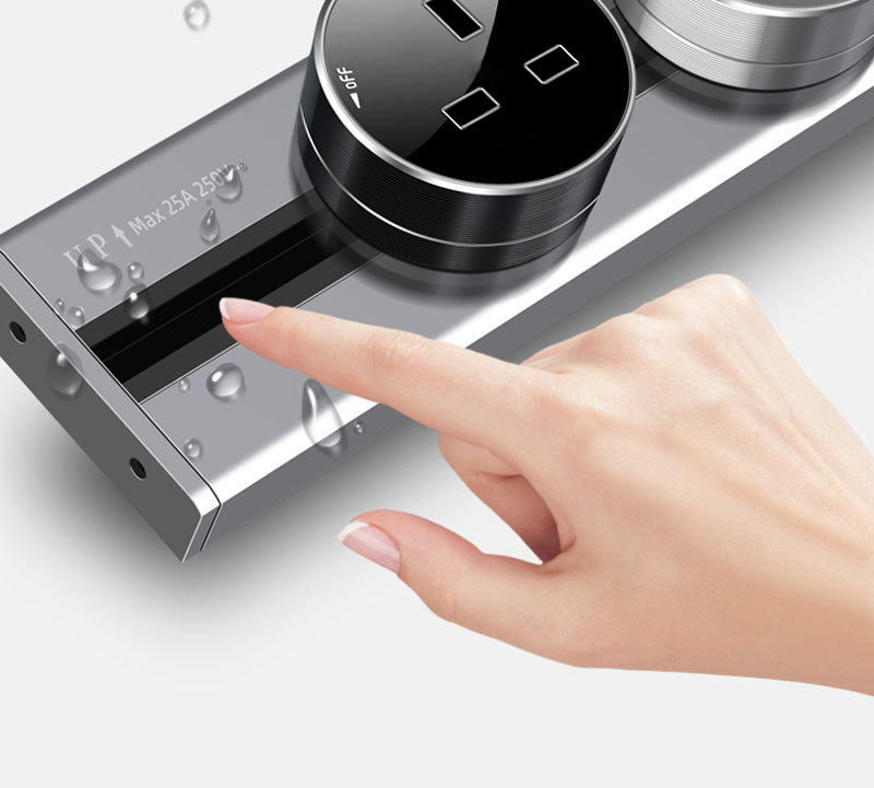 Sliding Hidden Power Desk Track Wall Socket Tabletop 25A Removable Electric Outlets Furniture Sockets 40cm