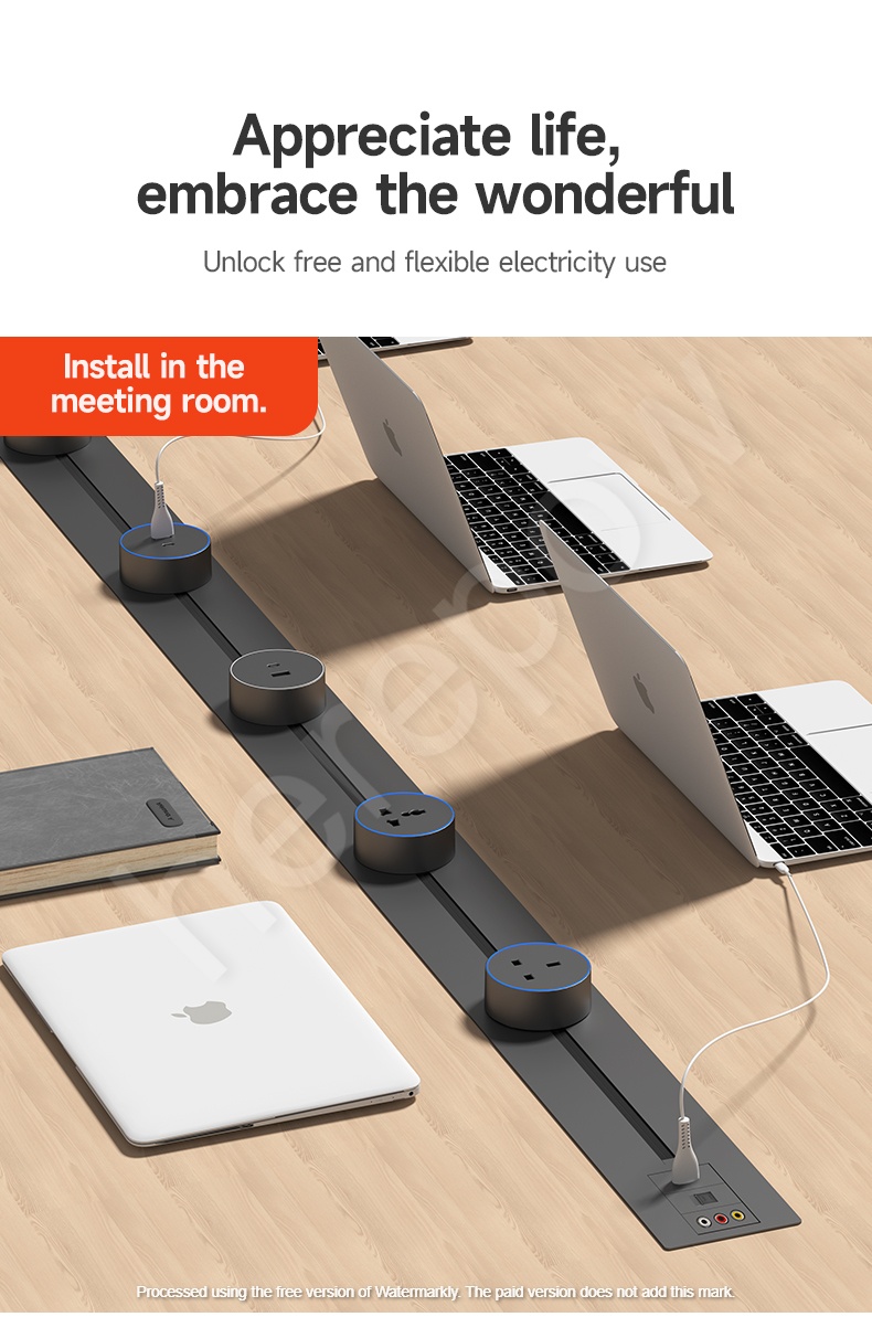 Network Socket Recessed Mount Power Track Desktop Track Electrical Socket
