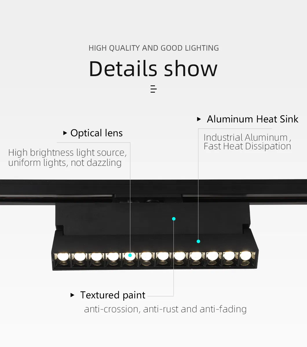 Modern Foldable Recessed Mounted Aluminum Grille Light Track Lighting