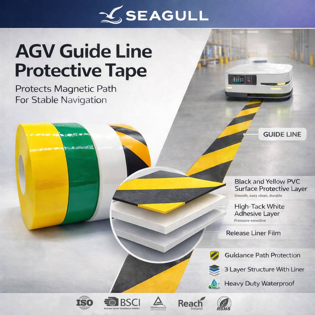 Industrial AGV Magnetic Strip Protective Tape Floor Track Cover For Automated Vehicle Systems Custom Packaging