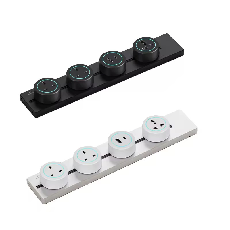 Multi Functional Smart Office Kitchen Desk Power Rail Track System Electric Outlet
