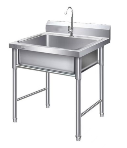 CFT Restaurant Kitchen Equipment Free Stand Hand Wash Stainless Steel Sink Bench Double with Splashback