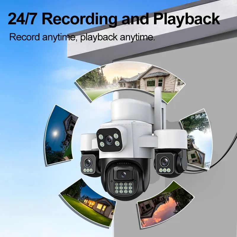 4-Channel Low-Power Solar-Powered 4G Pan-Tilt Rotating CCTV Camera View 2