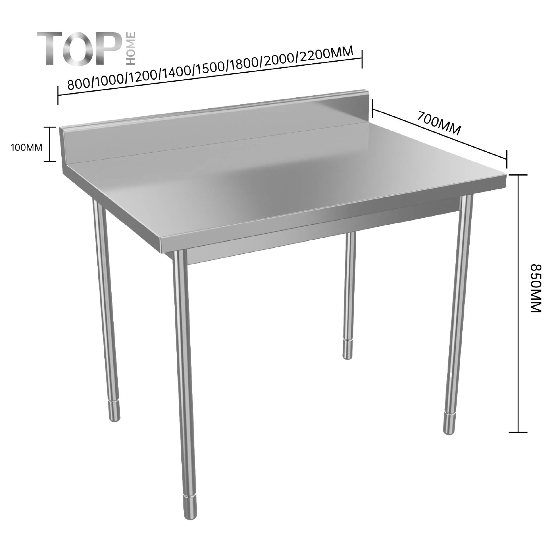2025 Model Hot Selling Industrial Grade Stainless Steel 201/304 Workbench Splashback Commercial Kitchen Steel Fabrication