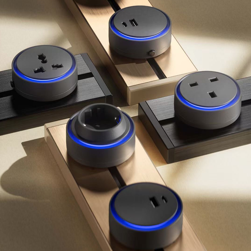 Hot Sale Multi Office Desk Power Rail Track System 13A Electric Socket With Self-Grounding Universal Plug Standard