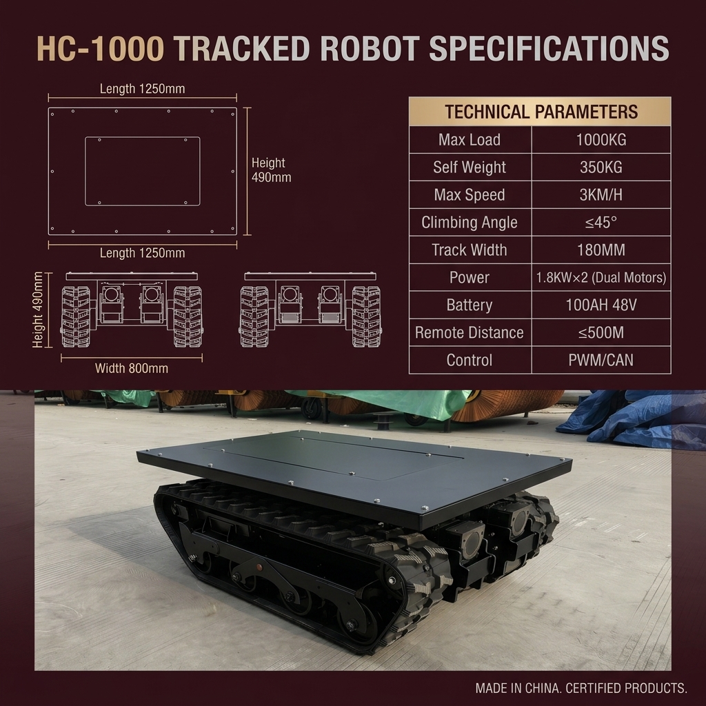 Heavy Duty Electric Crawler Chassis Customizable 1 Ton 2 Ton 5 Ton Rubber Track Platform For Construction