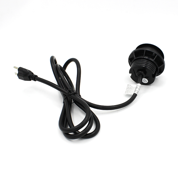 Furniture Desk Round Grommet Hole Power Socket US Standard Hidden Power Strip Recessed Draw Outlet With Usb For Home Office