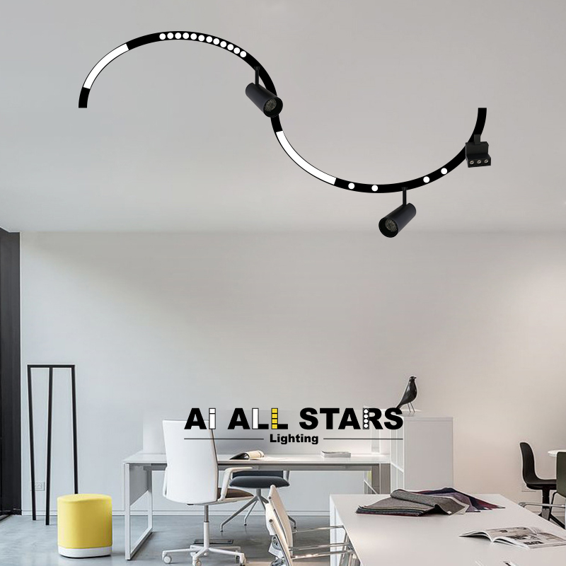 Indoor Lighting Ceiling 48V Embedded Surface Mounting Custom Arc-Shaped Track Light System Curved Magnetic Track Rail
