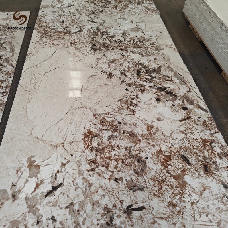 Easy to Clean UV Marble Sheet PVC Wall Panel for Kitchen Splashback