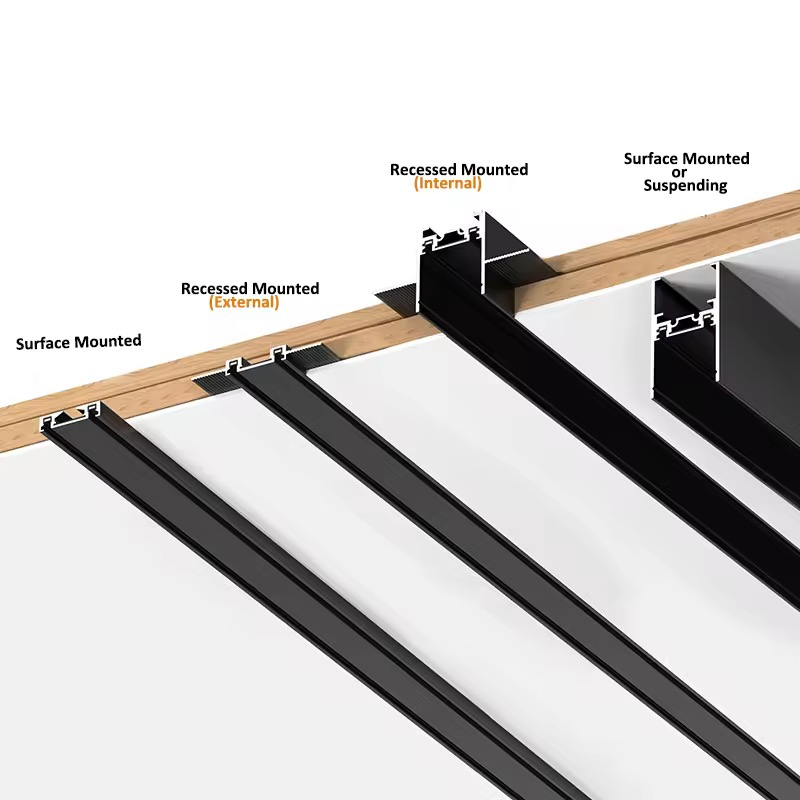 Europe Russia Aluminum Stretch Film Ceil Rail System 48V Magnetic Track Lights