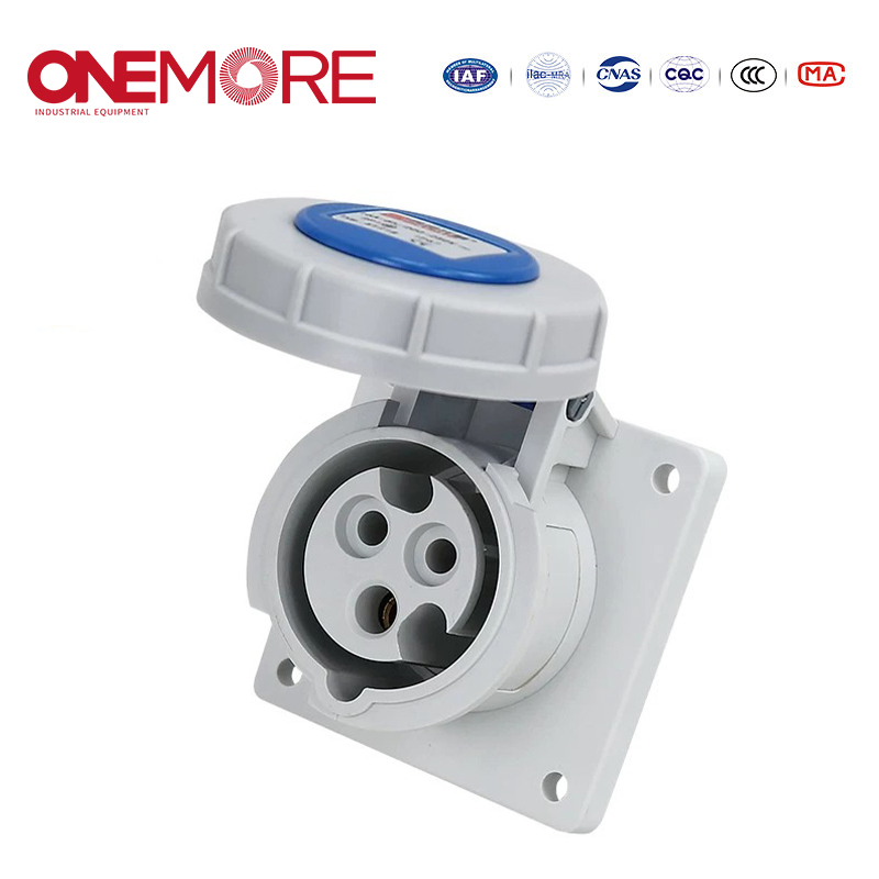 Flush-Mounted Straight Socket for Robust Industrial Power Solutions