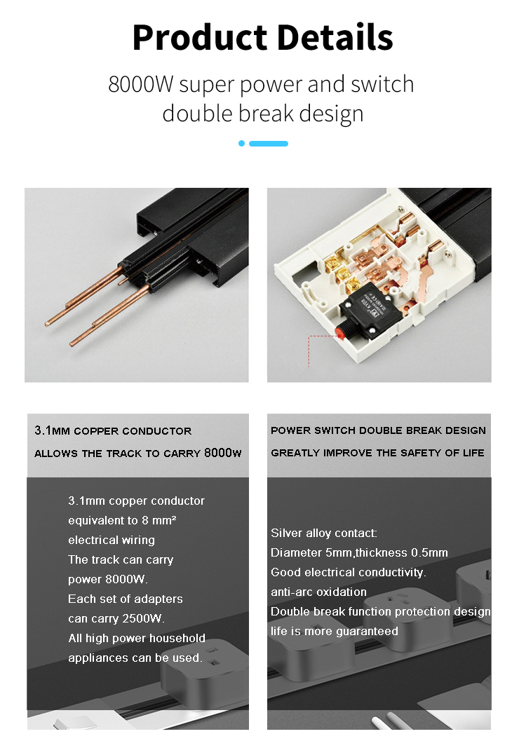 Power Rail Track Socket Adapter