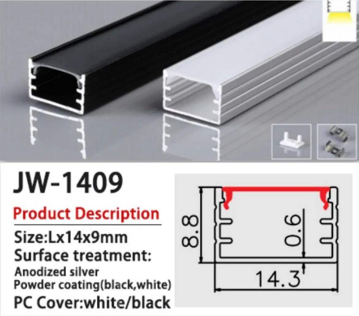 1409 Series Mini Magnetic LED Track Aluminum Profiles (Surface &amp; Recessed Models)