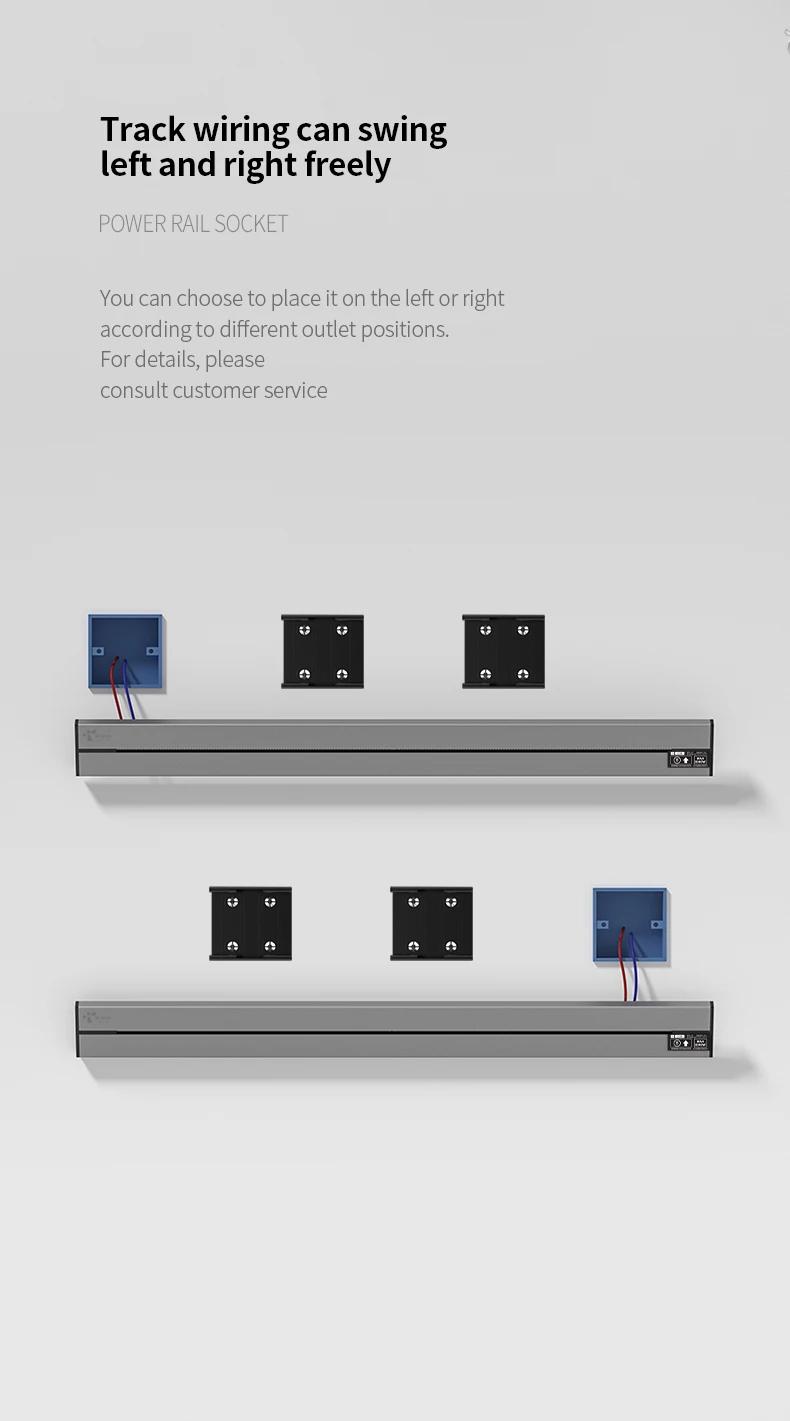 Removable Modular Power Rail Plug System Desktop Electrical Socket Panel Recessed Track Wall Track Socket