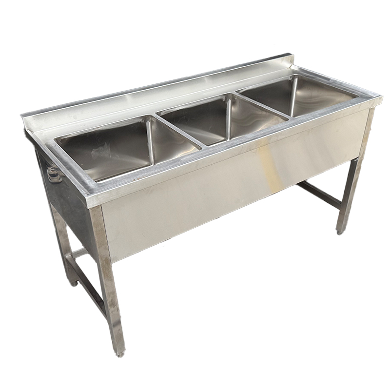Custom Restaurant Furniture Commercial Steel Sink 304 Kitchen Sink With Back Splash