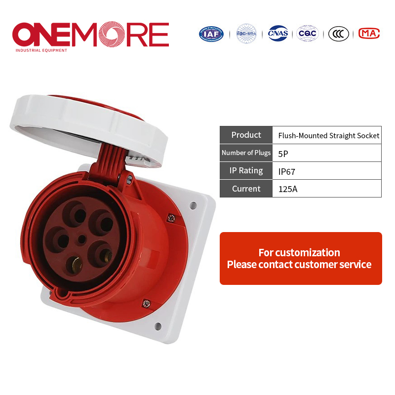 Flush-Mounted Straight Socket: Ideal Wall-Mounted Cee Power Solution