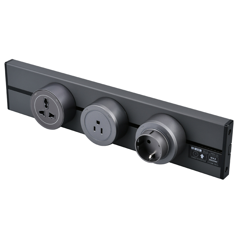 Aluminum Wall Track Socket Recessed Track EU Removable Modular Power Rail Plug System Desktop Power Socket