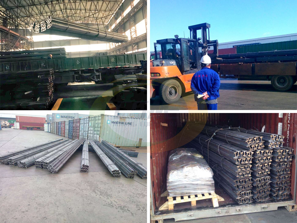 Steel rail packing view 1