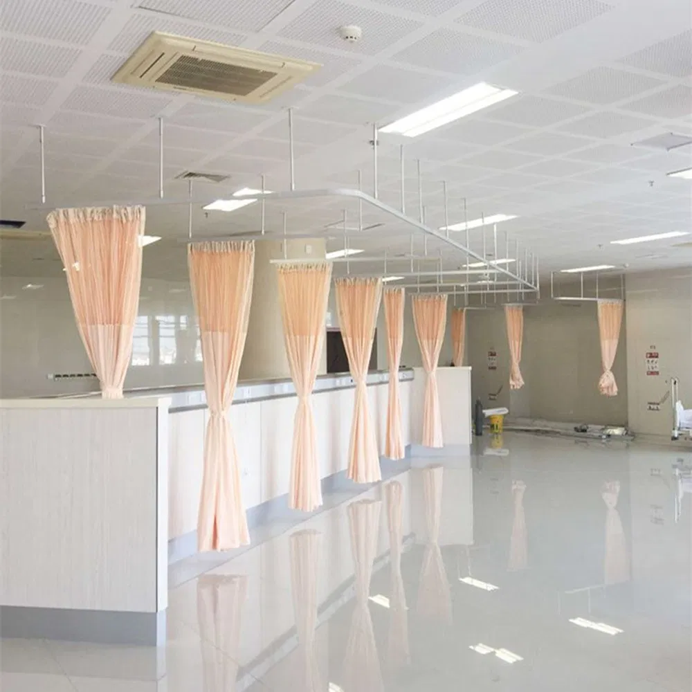 Aluminum Hospital Curtain Profile Rail Hardware Part Ceiling Mount Bendable Track