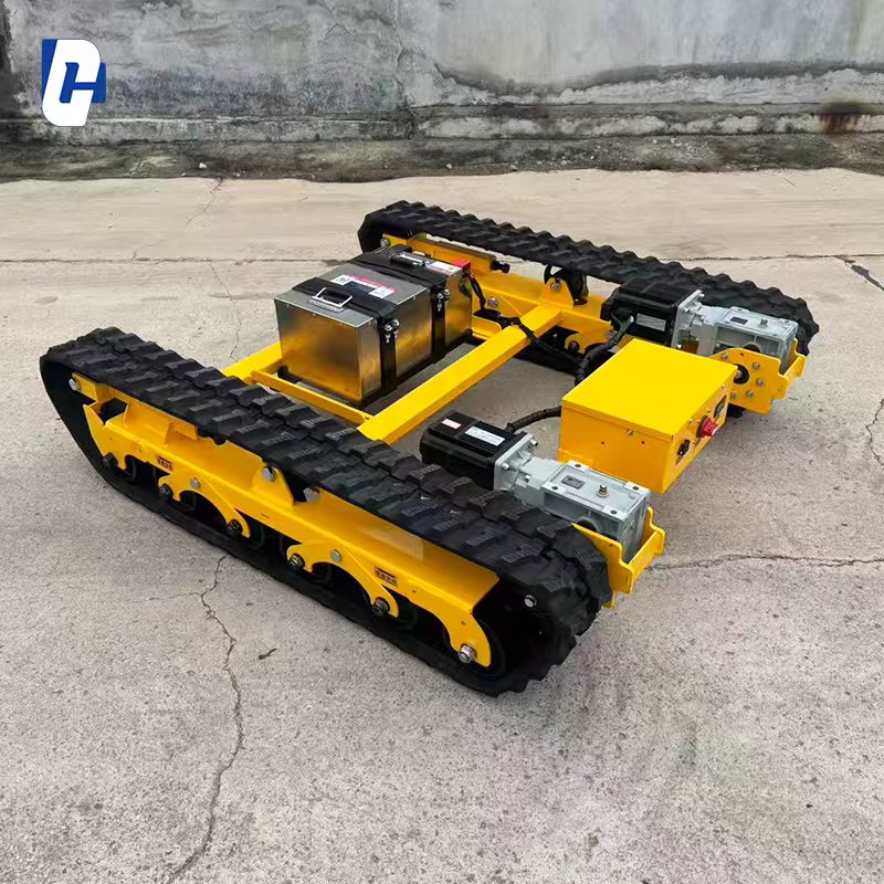 Custom Rubber Track Chassis with Electric Power System High Load and Wear Resistance Ideal for Equipment in Tough Environments
