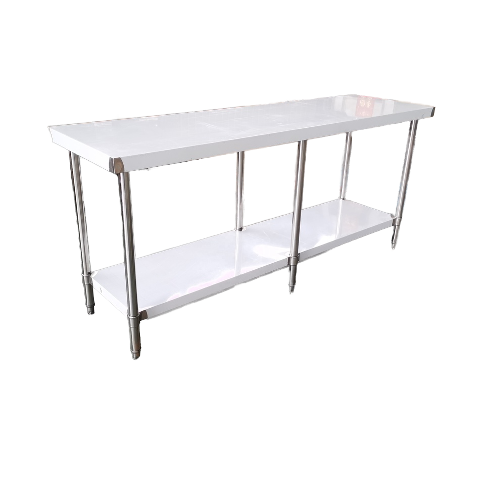 Wholesale Stainless Steel Two Tier Worktable Stainless Steel Restaurant Kitchen Sorting and Working with High Back Splash Board