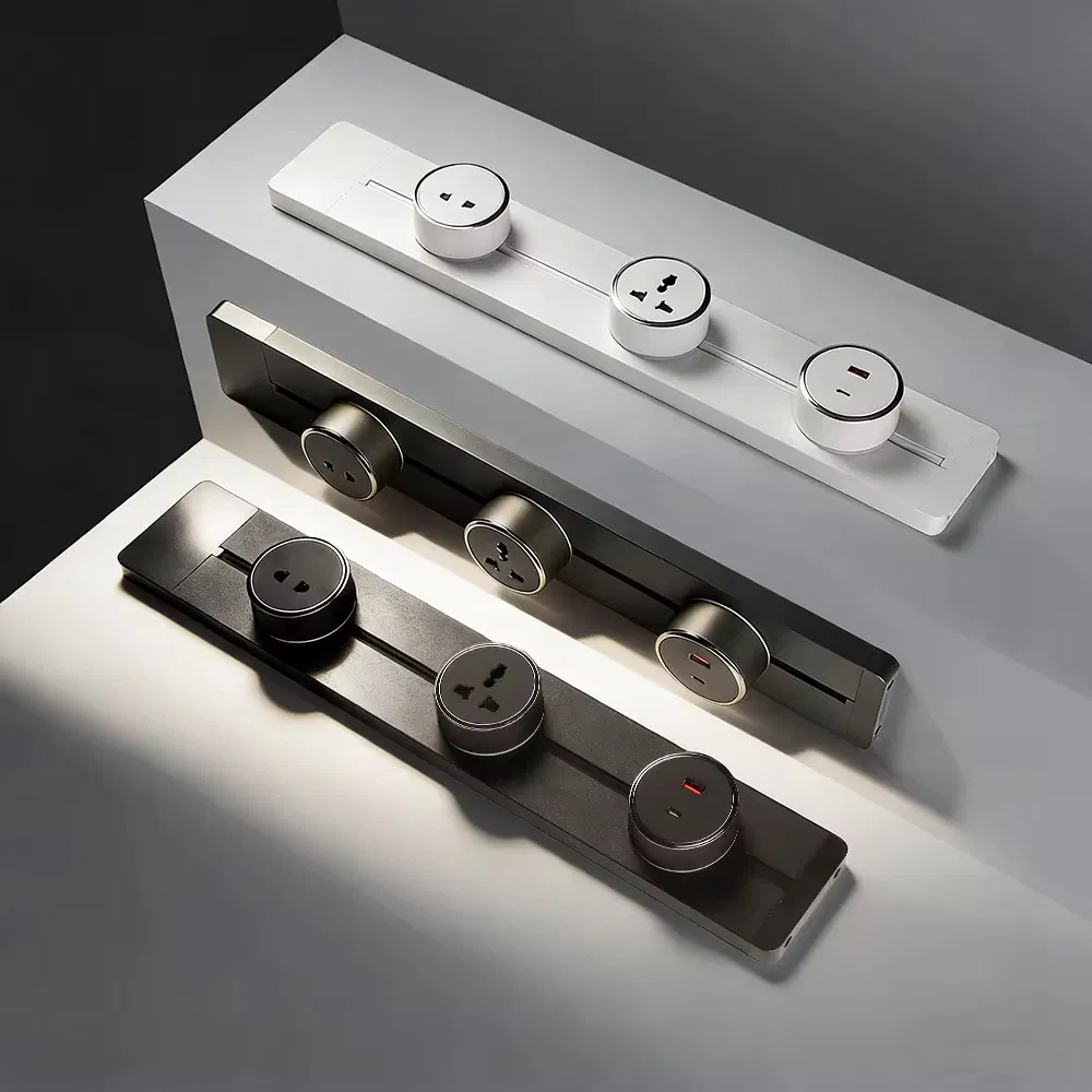 Multi Functional Smart Office Kitchen Desk Power Rail Track System Electric Outlet