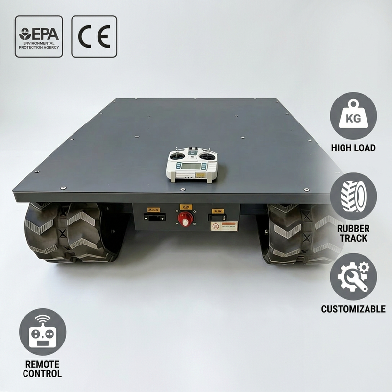 Electric Powered Remote Control Tracked Undercarriage Heavy Duty Crawler Chassis Load Capacity PLC Core Components RUIBOTE Brand