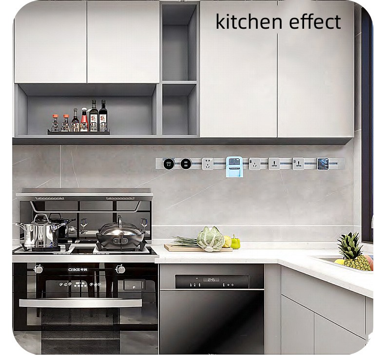 Track Socket Dark and Bright Installation Row Plug Mobile Power Rail Socket Kitchen Office Meeting Embedded Desktop Socket