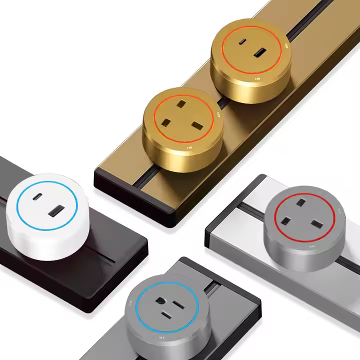 Removable Modular Power Rail Plug System Desktop Electrical Socket Panel Recessed Track Wall Track Socket