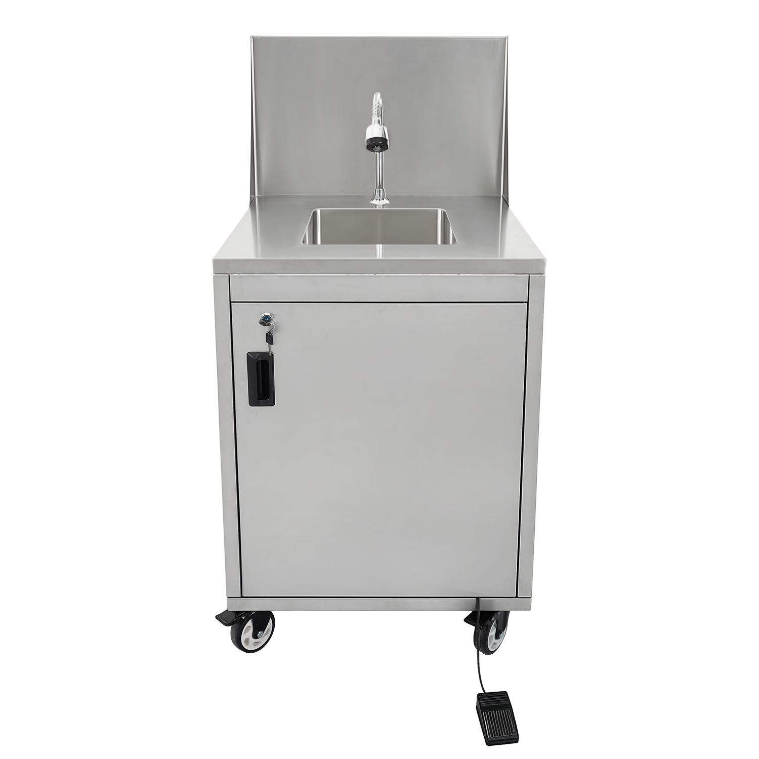 Commercial Kitchen Equipment Stainless Steel Mobile Sink Station with Splashguard Backsplash for Outdoor Catering Events