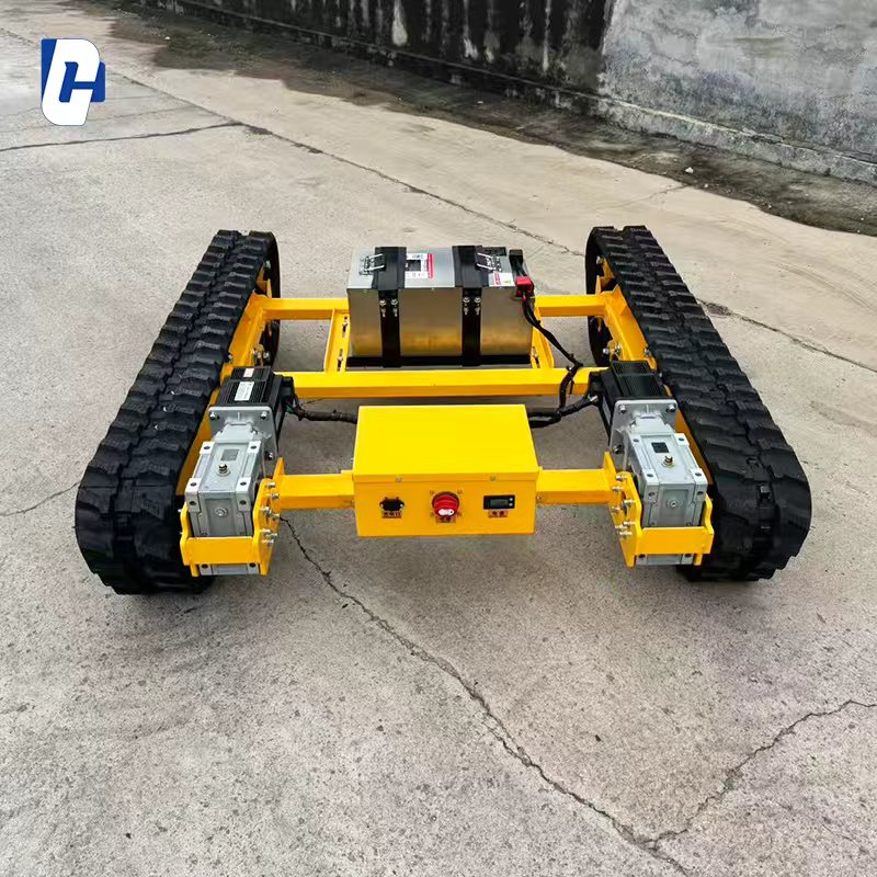 Custom Rubber Track Chassis with Electric Power System High Load and Wear Resistance Ideal for Equipment in Tough Environments