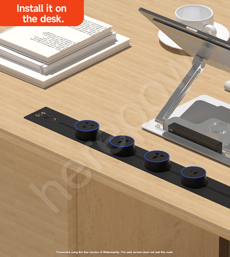 Network Socket Recessed Mount Power Track Desktop Track Electrical Socket