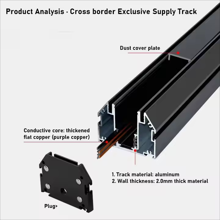 Russia Ceiling Descor Stretch Tension Fabric LED Aluminum Profile Stretch Ceilings DC 48V Magnetic Track Rail System with Damper