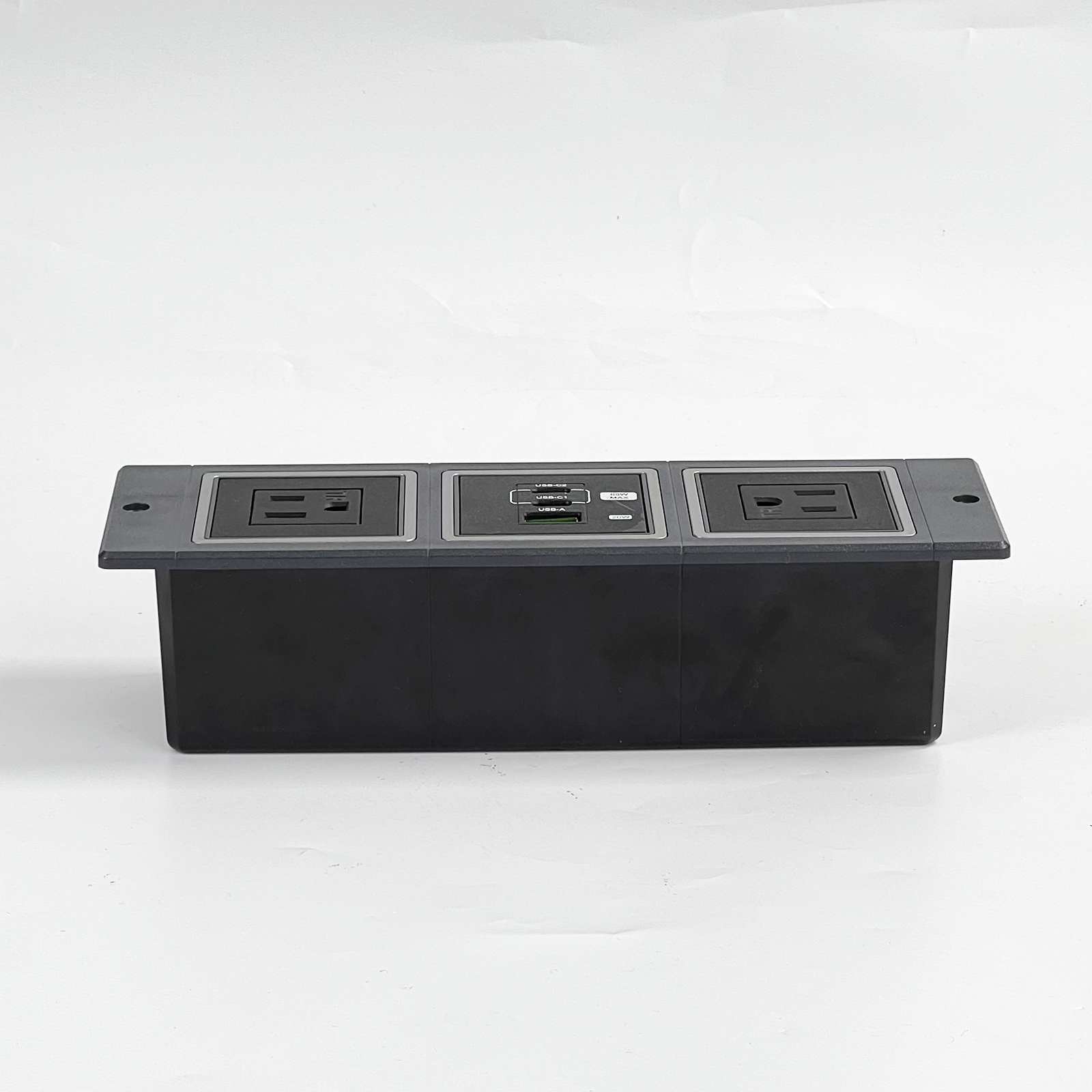 Office Sofa Cabinet Hidden Mounted Desk USB Socket For Furniture 20W PD 2 USB-C In Desk Recessed Power Strip