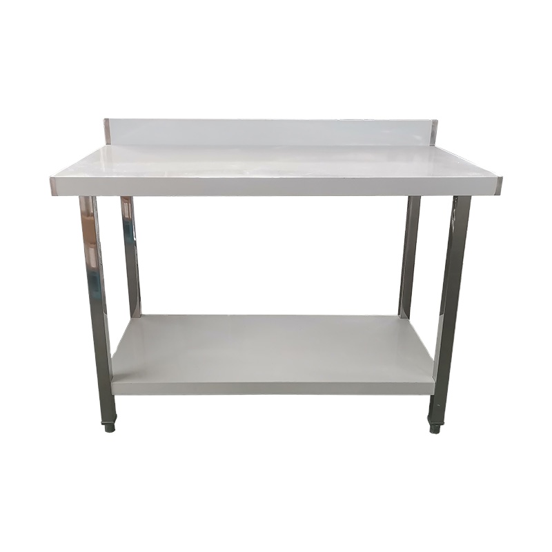 Wholesale Stainless Steel Two Tier Worktable Stainless Steel Restaurant Kitchen Sorting and Working with High Back Splash Board