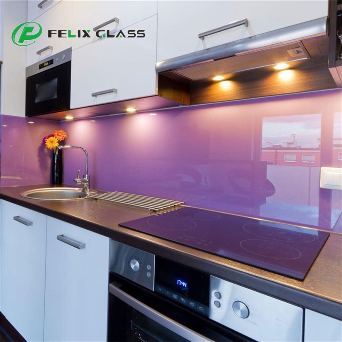 Splash Back Tempered Low-E Glass 3mm-6mm Waterproof IP65/IP67 Kitchen Backsplash for Industrial Display Screen Instrument Use