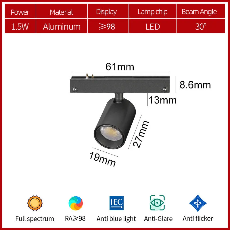 DC 12V Mini Magnetic LED Shelf Lighting LED Cabinet Track Light