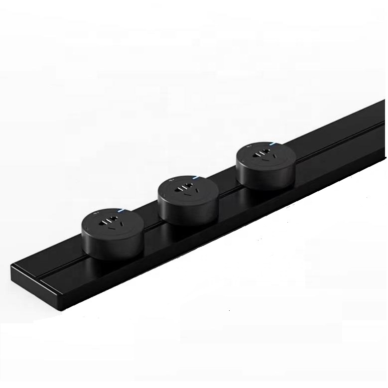 Movable Industrial Kitchen Concealed DIN Rail Power Socket 100CM Track 32A Switch Aluminum Alloy Construction IP22 Rated 3