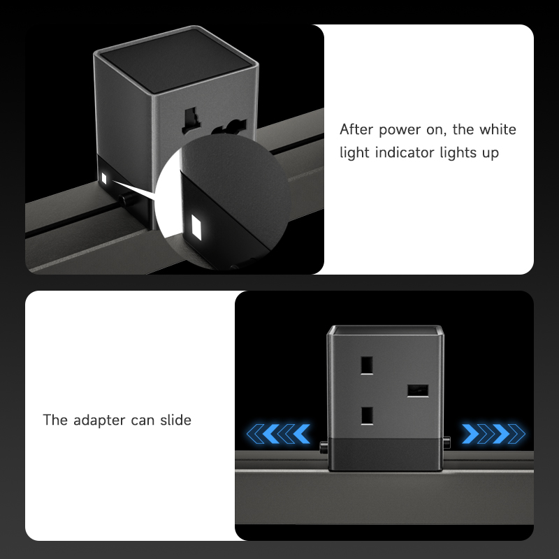 JOYE UK Track Socket Office Desk Power Rail Track System Electric Socket Outlet Electrical Power Track