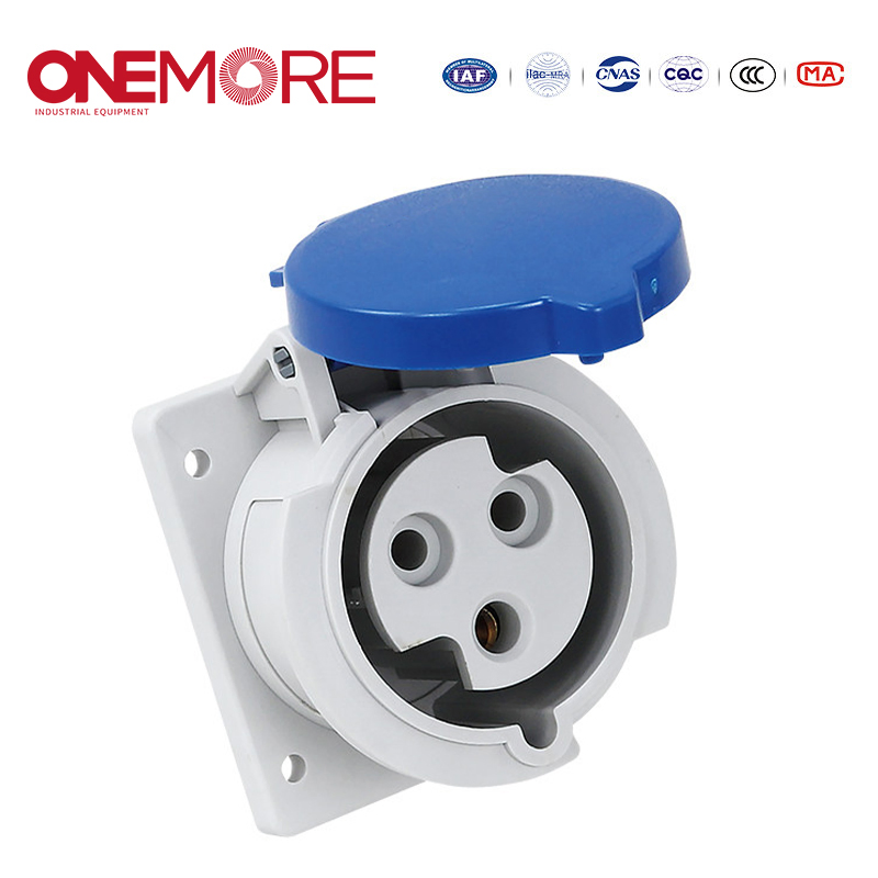 Industrial Power Socket: Flush-Mounted Straight Socket for Wall Use