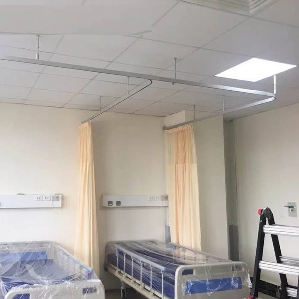 Custom Aluminum Hospital Curtain Rail Profile Ceiling Mount Bendable Track