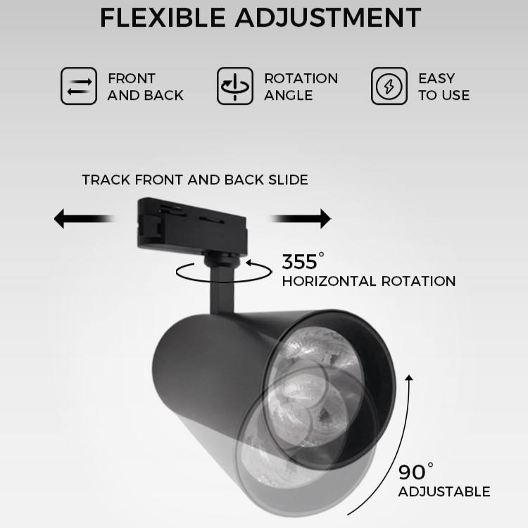 10w 20w 220 Volt Modern Black Ceiling Shop Track Light In Dimmable Recessed Led Track Lighting Systems 30w