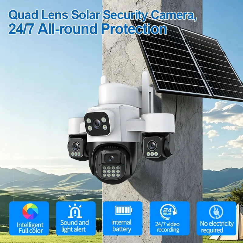 4-Channel Low-Power Solar-Powered 4G Pan-Tilt Rotating CCTV Camera Feature 1