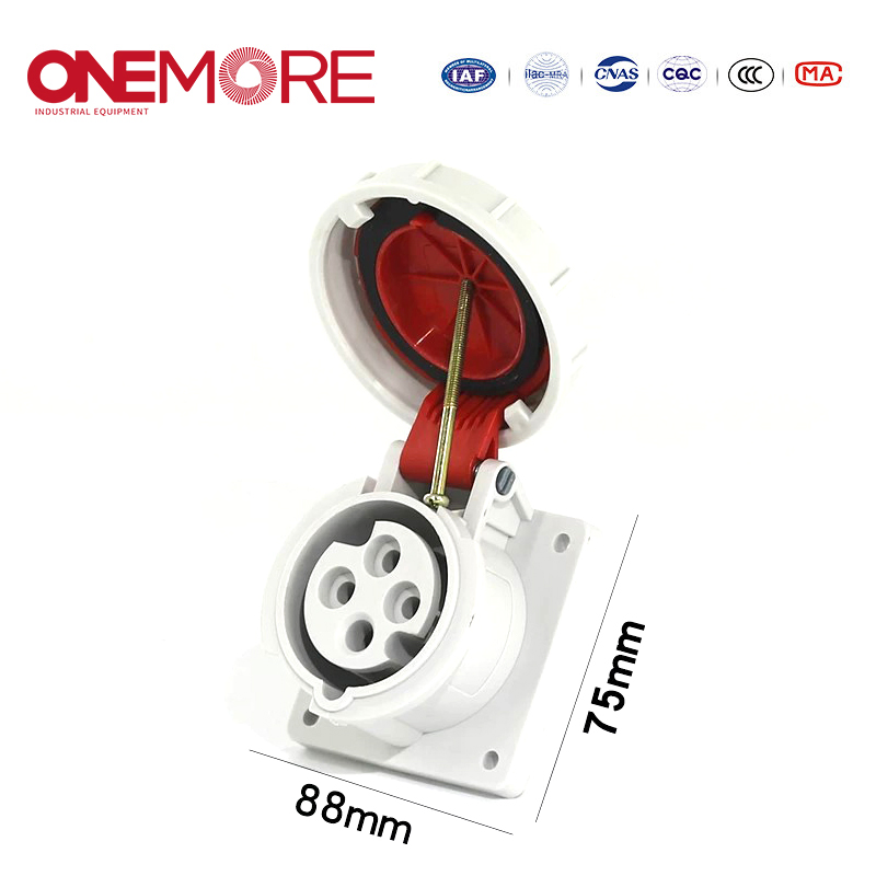 CE En 60309-1 Flush-Mounted Straight Socket for Reliable Industrial Power