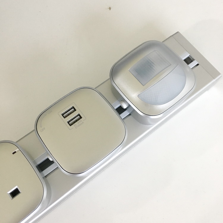 Aluminum Wall Track Socket Embedded Orbital EU Movable Modular Power Track Socket Desktop Electrical Socket Track with USB CE