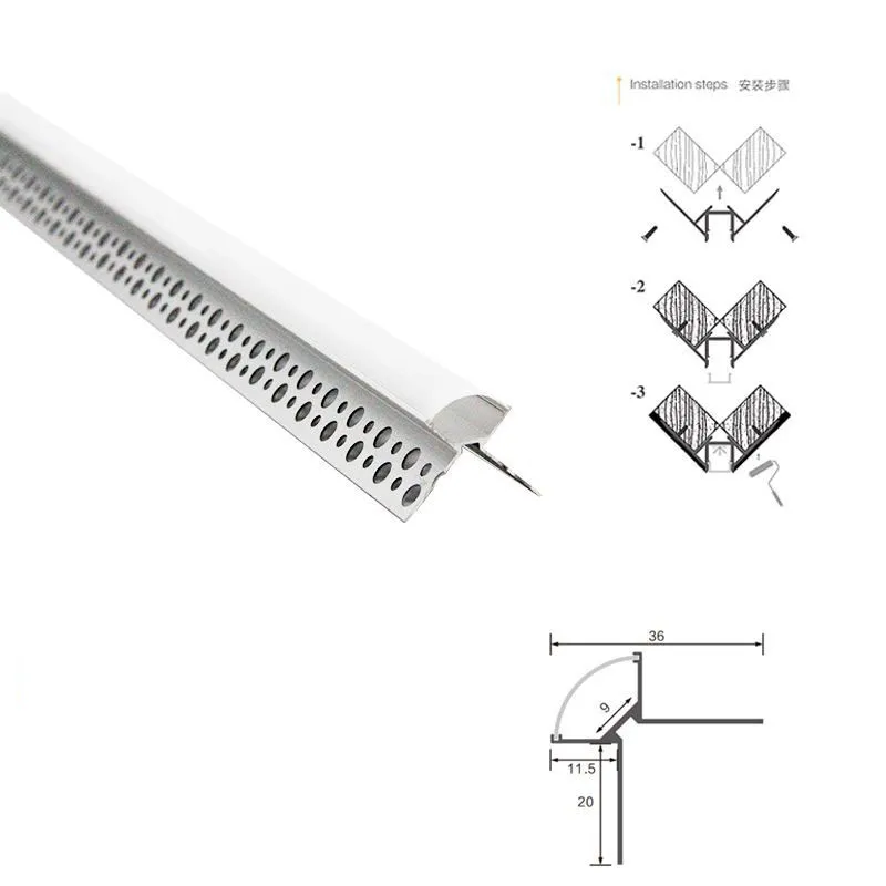 Premium Recessed LED Channel System - 1m/2m/3m Adjustable Lengths for Ceiling & Wall Installation