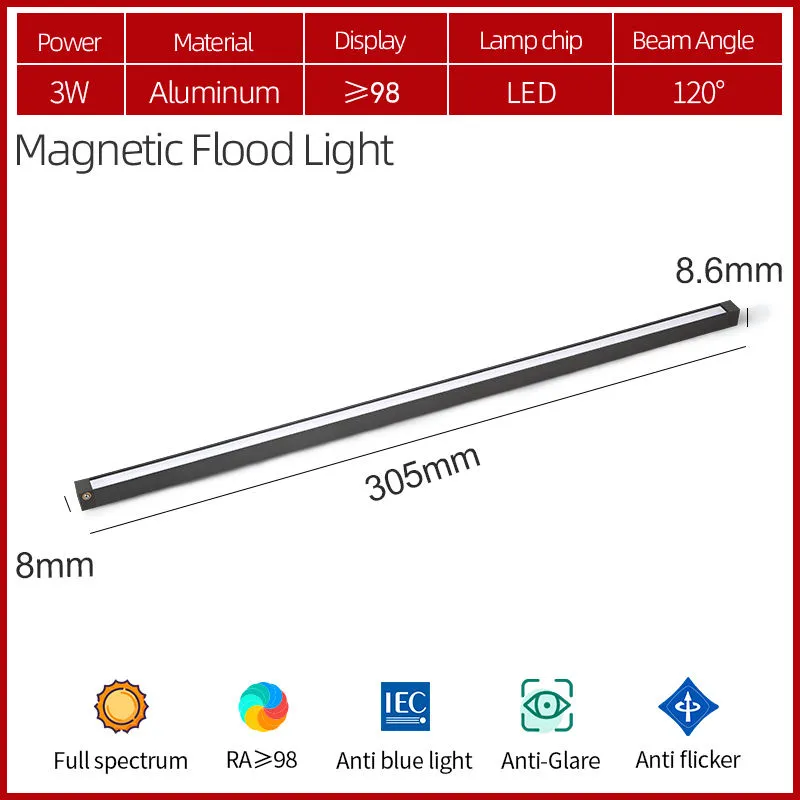 DC 12V Mini Magnetic LED Shelf Lighting LED Cabinet Track Light