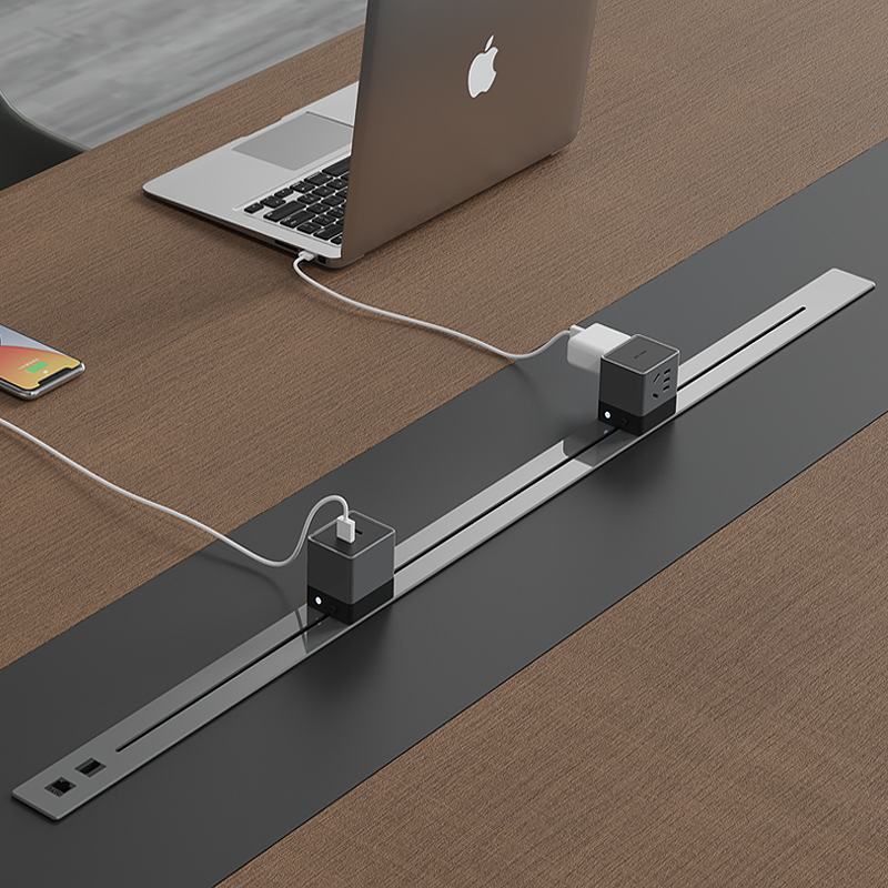 JOYE 75CM Electric Track Socket Office Desk Embedded Track Socket Ressed Recessed Power Track Outlet