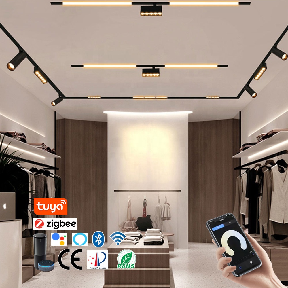 1m 2m 3m 2-wire 4-wire 220V Surface Mounting, Suspended Ceiling, Recessed Magnetic Track Lights Linear Megnatics Track Rail
