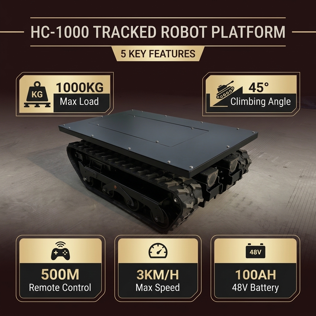 Heavy Duty Electric Crawler Chassis Customizable 1 Ton 2 Ton 5 Ton Rubber Track Platform For Construction